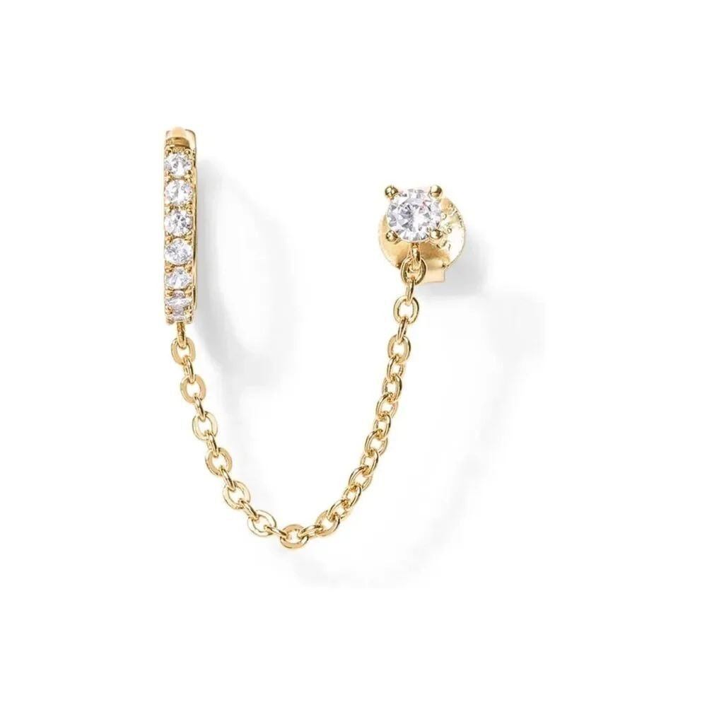 Gold chain earring cuff - Picture 3 of 3